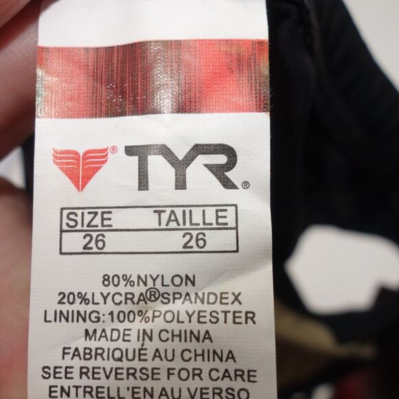 NEW TYR Male Competition Solid Racer Brief Swimsuit BLACK Size 26 - Picture 6 of 9